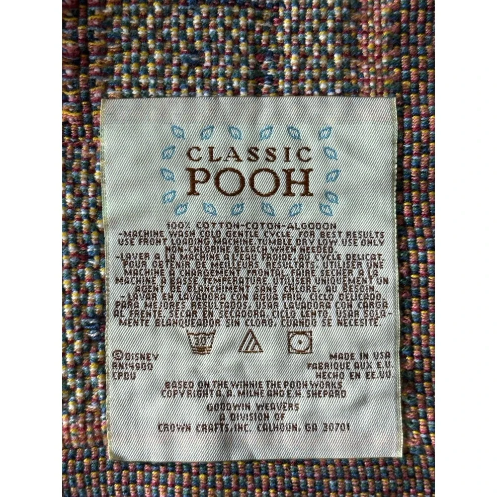 Vintage 90s Classic Pooh Goodwin Weavers Tapestry Throw Blanket Nursery  Baby - Picture 6 of 6